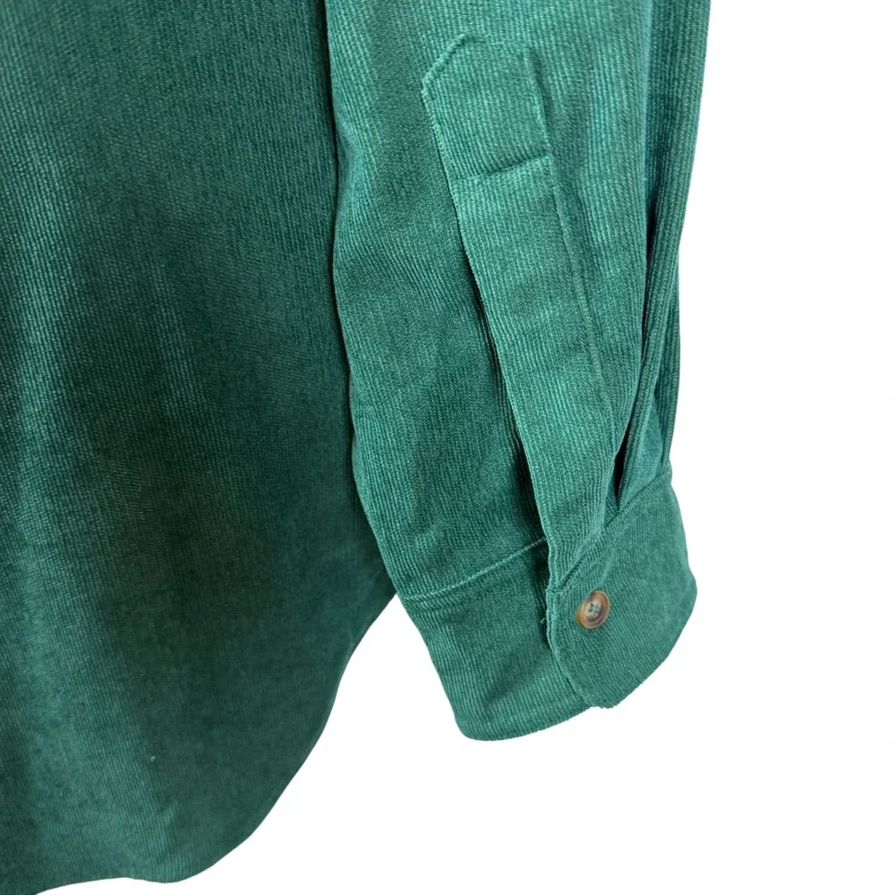 &merci Mens Emerald Green Corduroy Button Down Utility Shirt Large MTP8875 - Picture 6 of 9